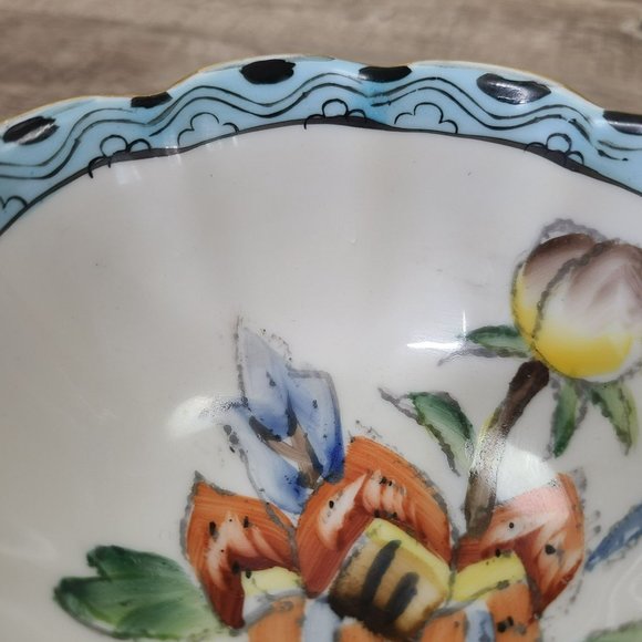 VTG Noritake "M" Japan Three Footed Condiment Bowl w Spoon Saucer Plate Floral - Picture 7 of 13